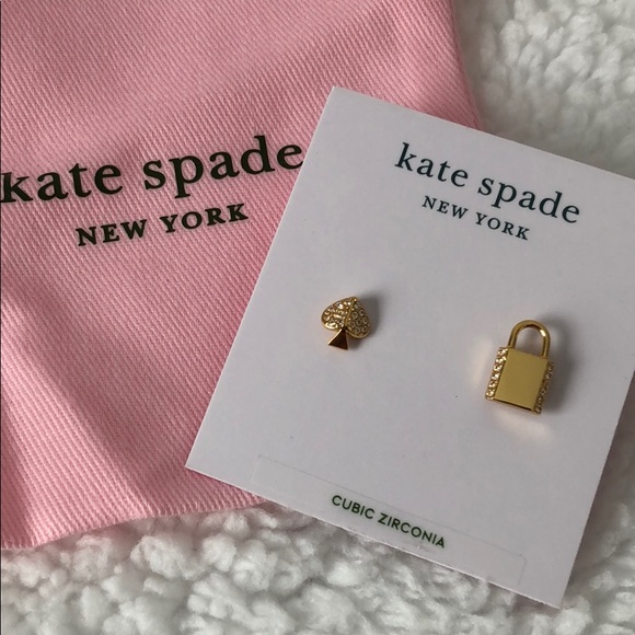 kate spade Jewelry - NWT Kate Spade Lock Spade stud earrings